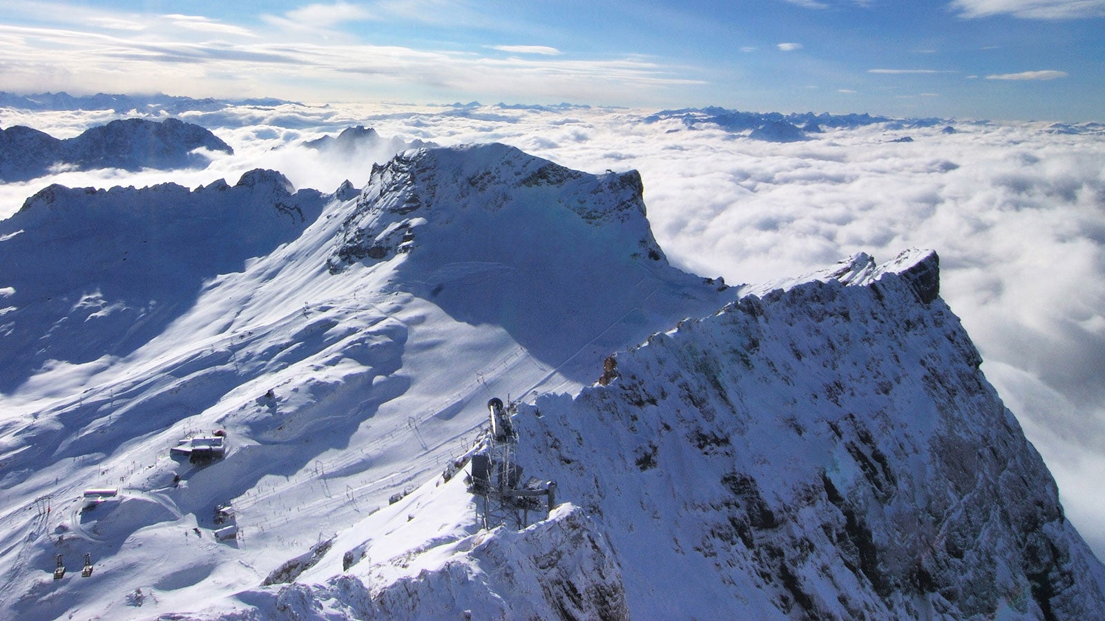 Minus 17 Grad Und Vier Meter Neuschnee Tiefer Winter Auf Der Zugspitze 