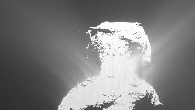Rosetta Probe Captures Landslide, Bright Flashes During Comet Outburst