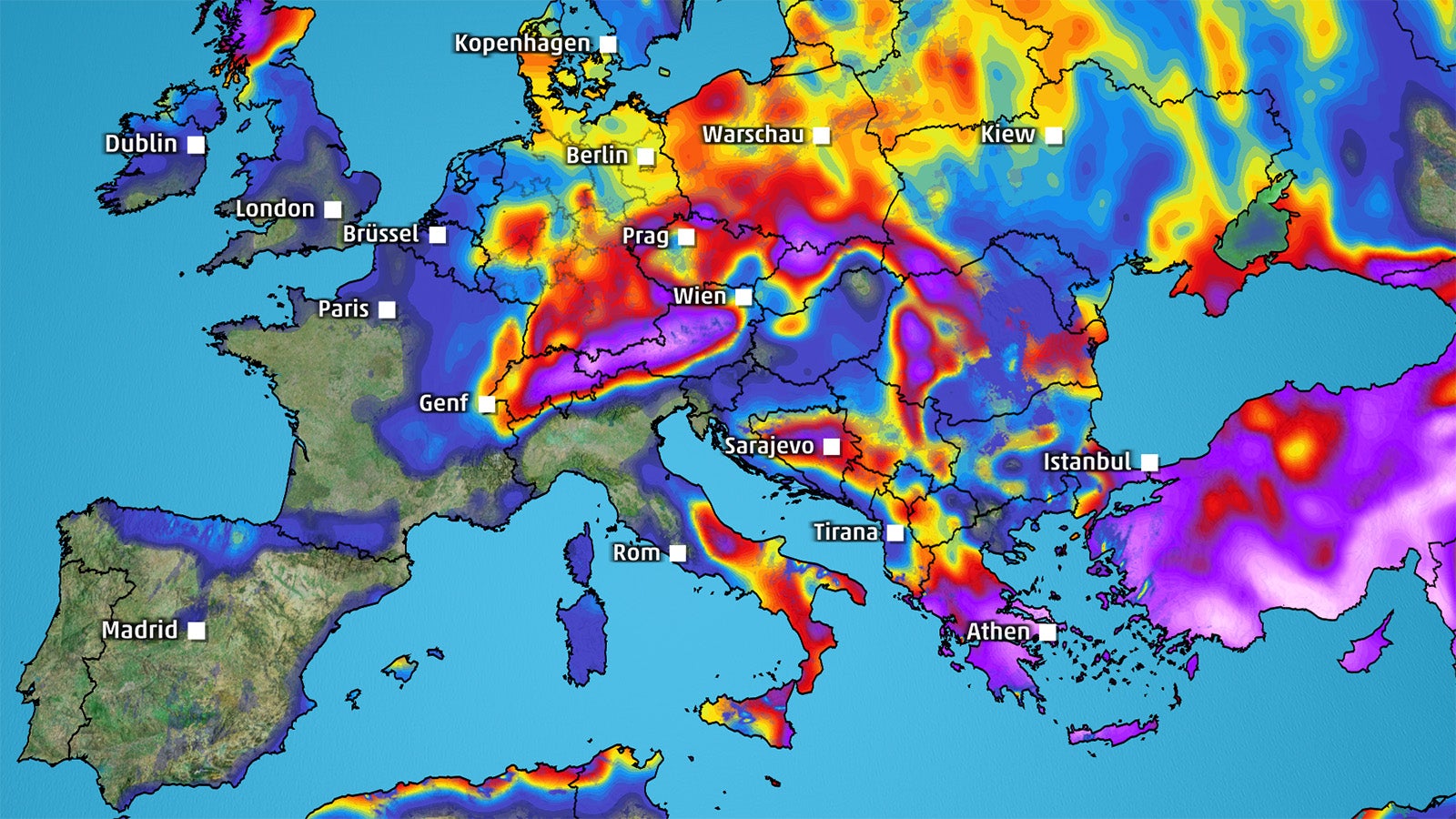 Unwetter verursachen Wetterchaos am Mittelmeer