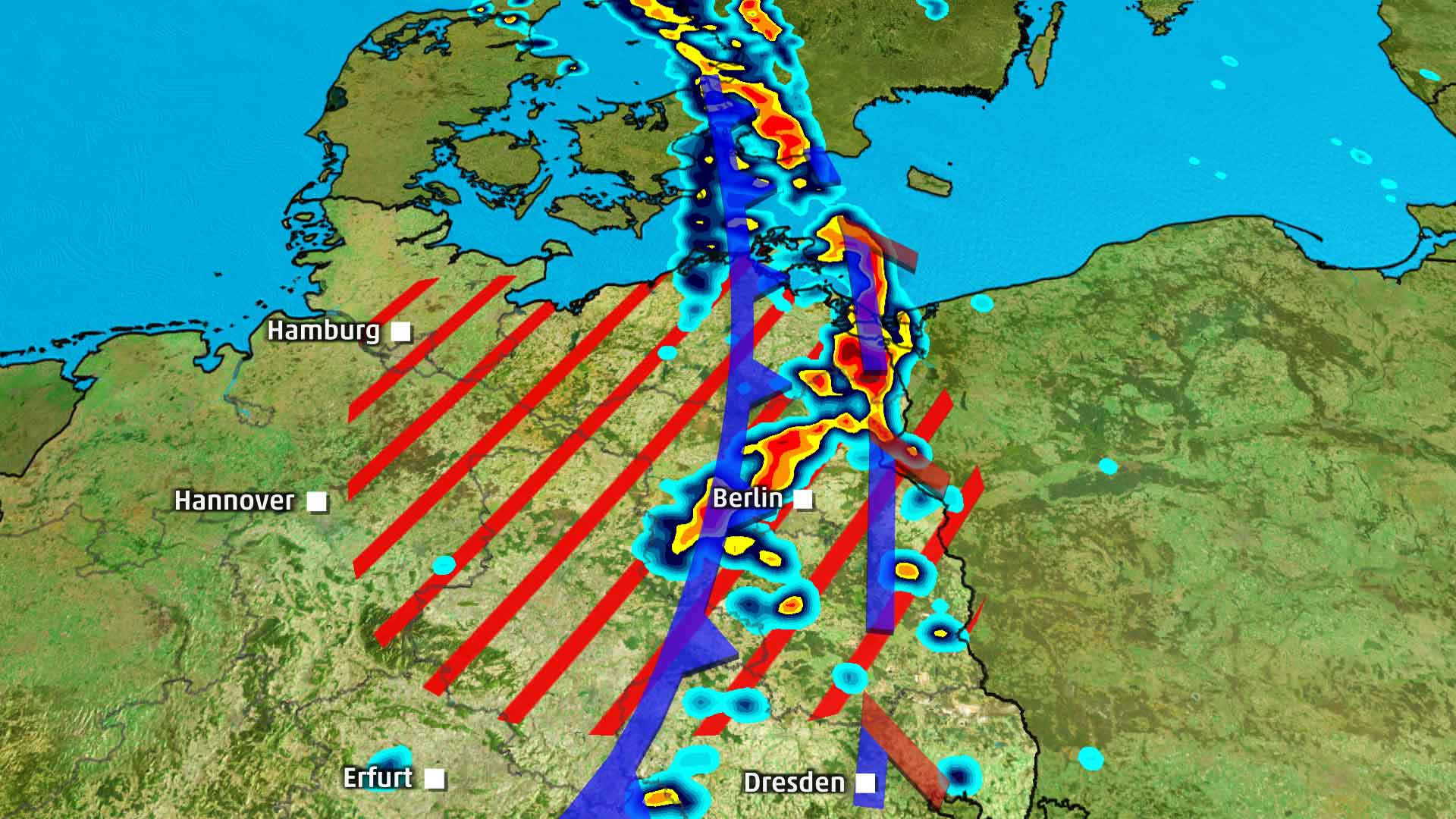 Tief Marcellinus löst schwere Gewitter aus Orkanartige Böen bis 110