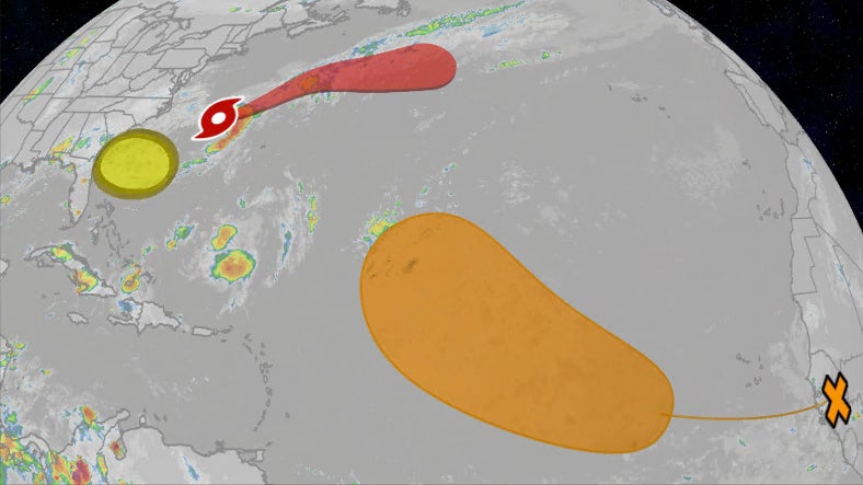 Tropical Storm Dexter satellite image