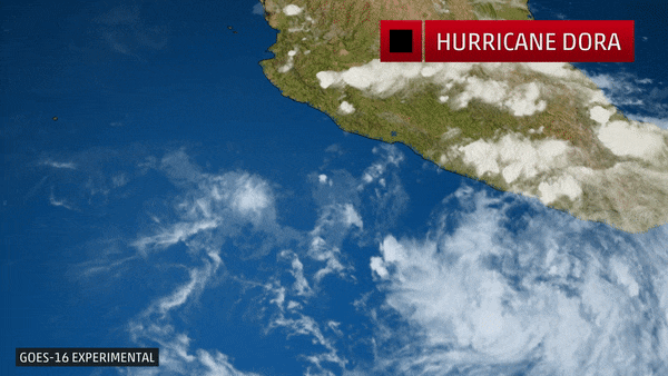 Satellite loop of Hurricane Dora from June 24-27, 2017 from GOES-16.
