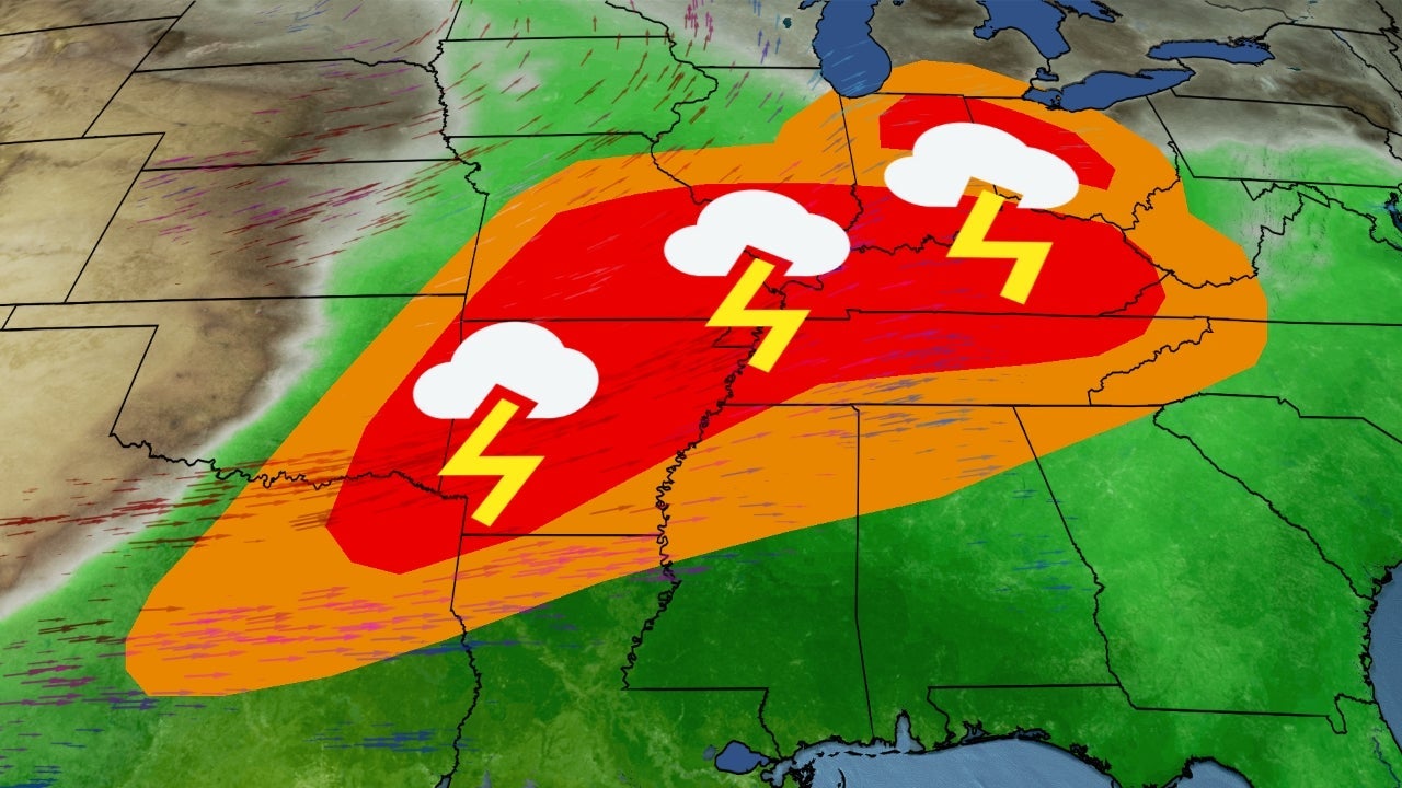 Severe Threat Targets Midwest, South, East Into Late-Week