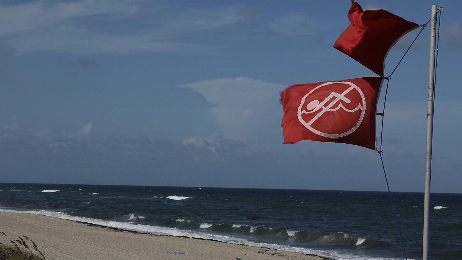 double red beach flag