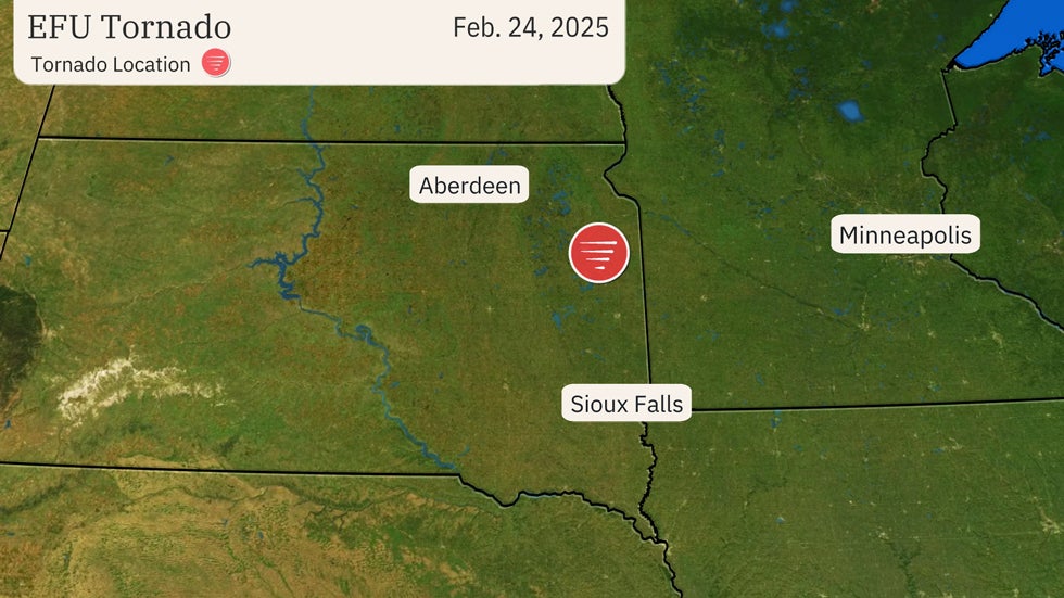 Location of the EFU tornado on Feb. 24, 2025.