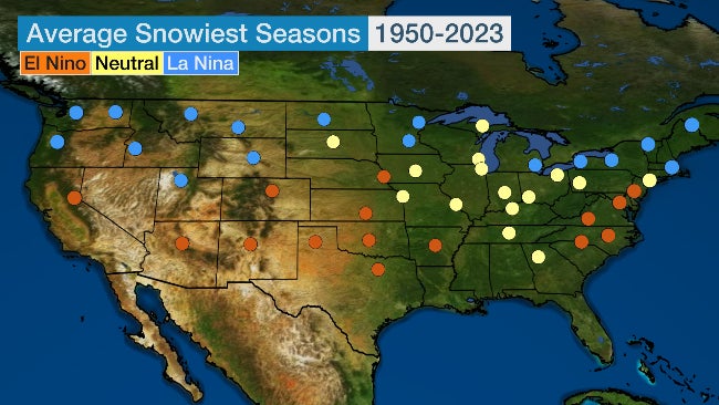 El Ni&ntilde;o snowfall