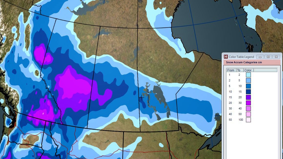 Canada Forecast Snow in the West, Snow in Ontario
