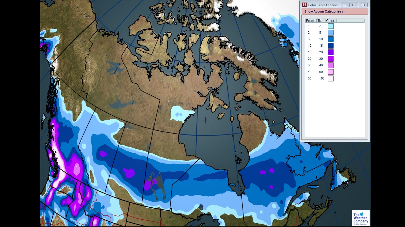Chilly Temps for Ottawa and Montreal, Snow for Alberta
