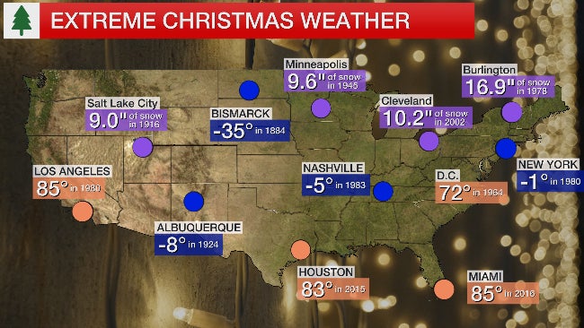 Christmas weather extremes
