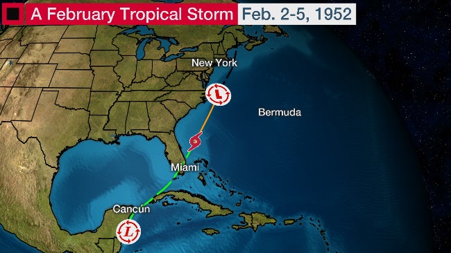 February tropical storm Atlantic Basin
