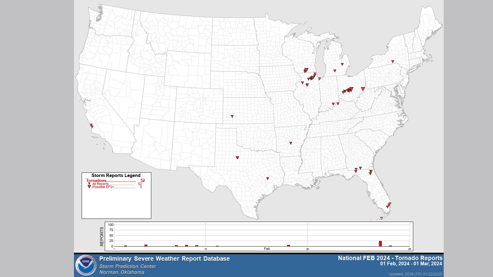 February 2024 tornadoes NOAA SPC