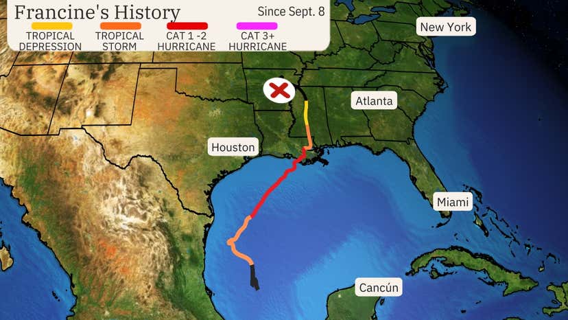 Overflow Tracker Hurricane Francine Floods South (Recap) | Weather.com