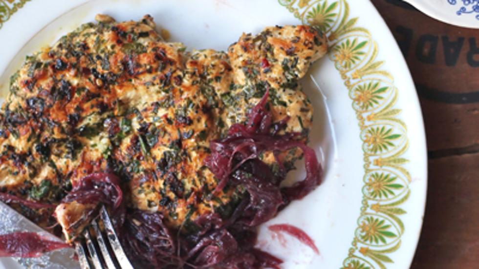 Grilled Chicken with Red Onion Jam