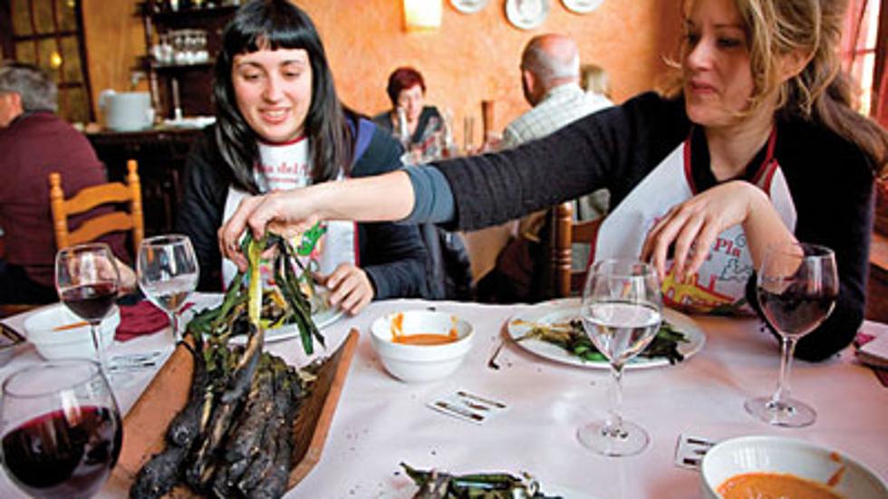 Grilled Green Onions with Romesco