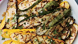 Grilled Summer Squash with Bagna Cauda and Fried Capers