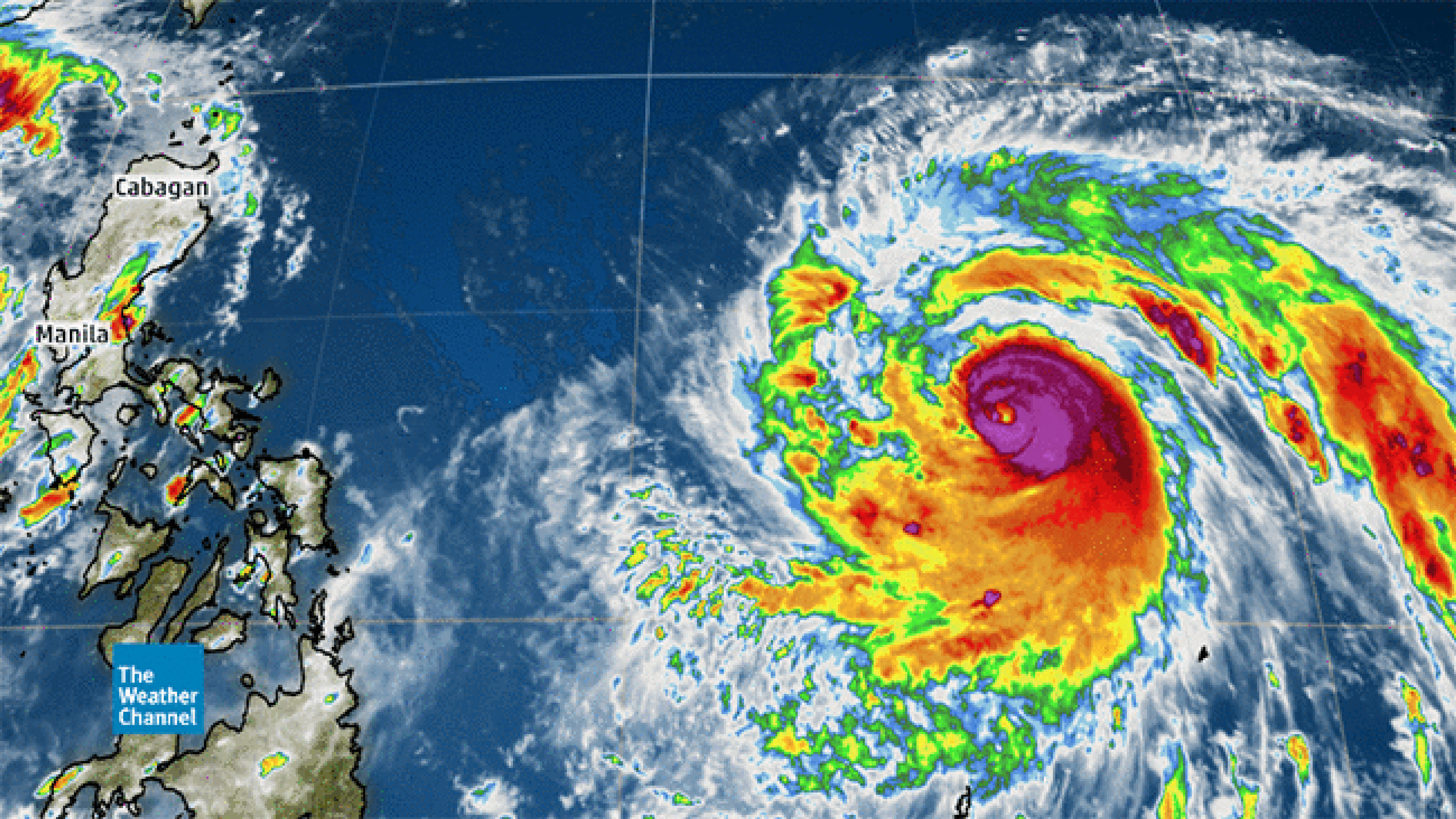 Infrared satellite loop from October 17-18 showing the rapid intensification of Super Typhoon Haima (Lawin). 