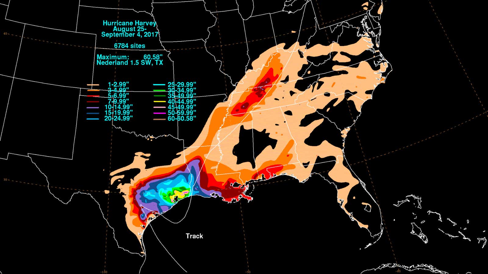 Harrah Weather Map New NOAA Maps Show the Torrents Harvey Unleashed on Texas | The Weather ...