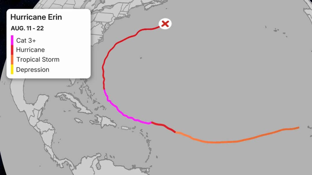 NATIONAL WEATHER SERVICE HURRICANE ERIN PATH visual data 6