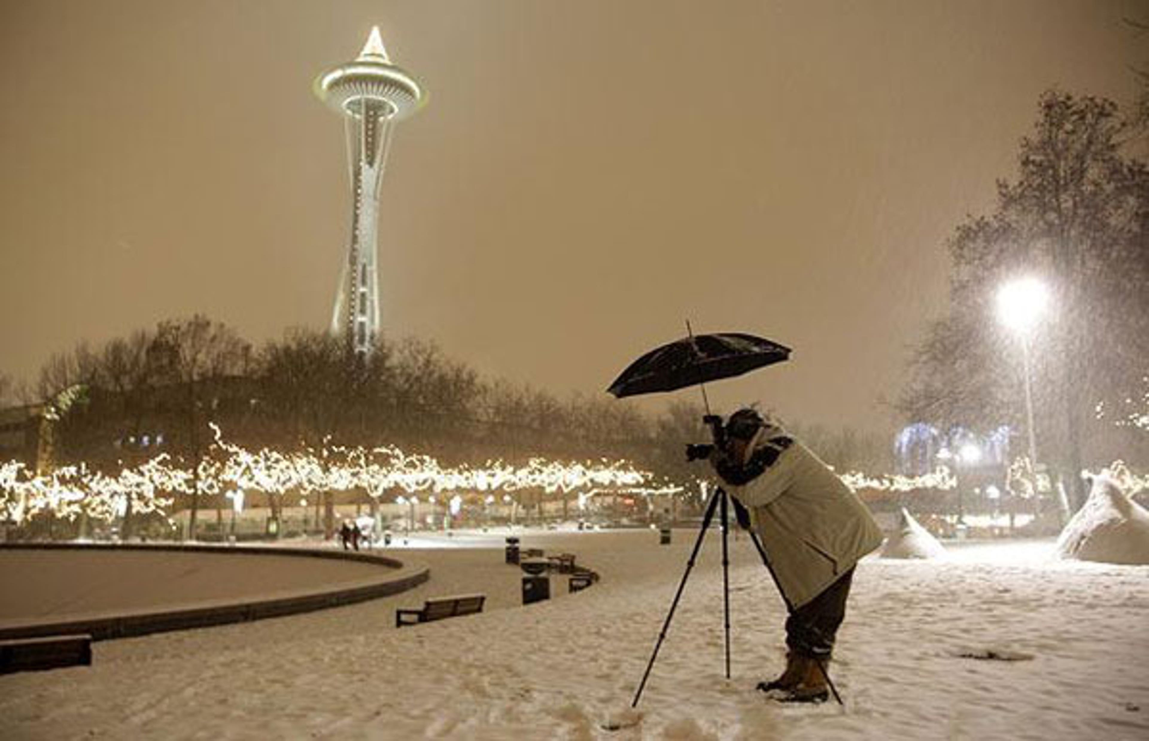 View of Space Needle in Seattle in Dec. 2008