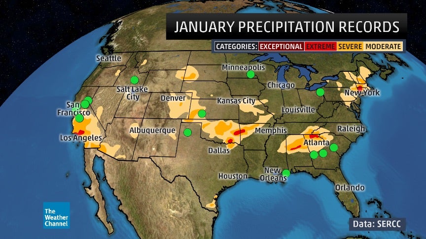 Where January 2017 Ranked as One of the Wettest, Warmest or Coldest on ...