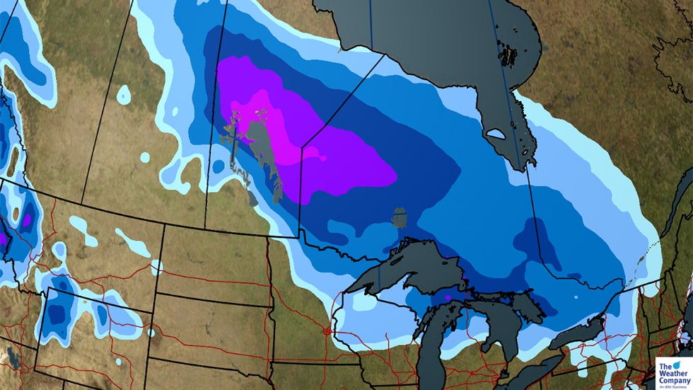 Prairies Snowstorm Heads East Into Ontario and Quebec