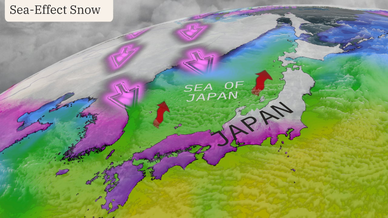 Japan sea effect snow explained