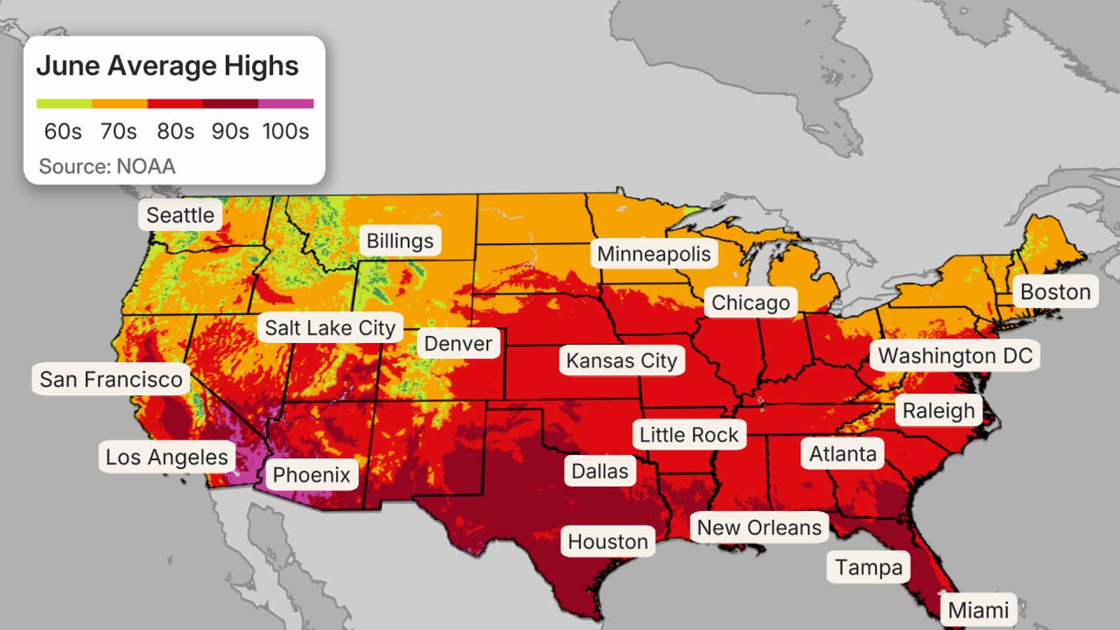 Avg High June Temperature Forecast: Hotter-Than-Average In Northeast, Great ...