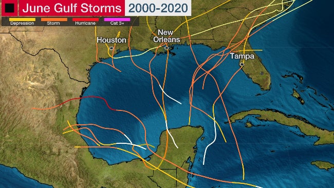 Gulf tropical development June
