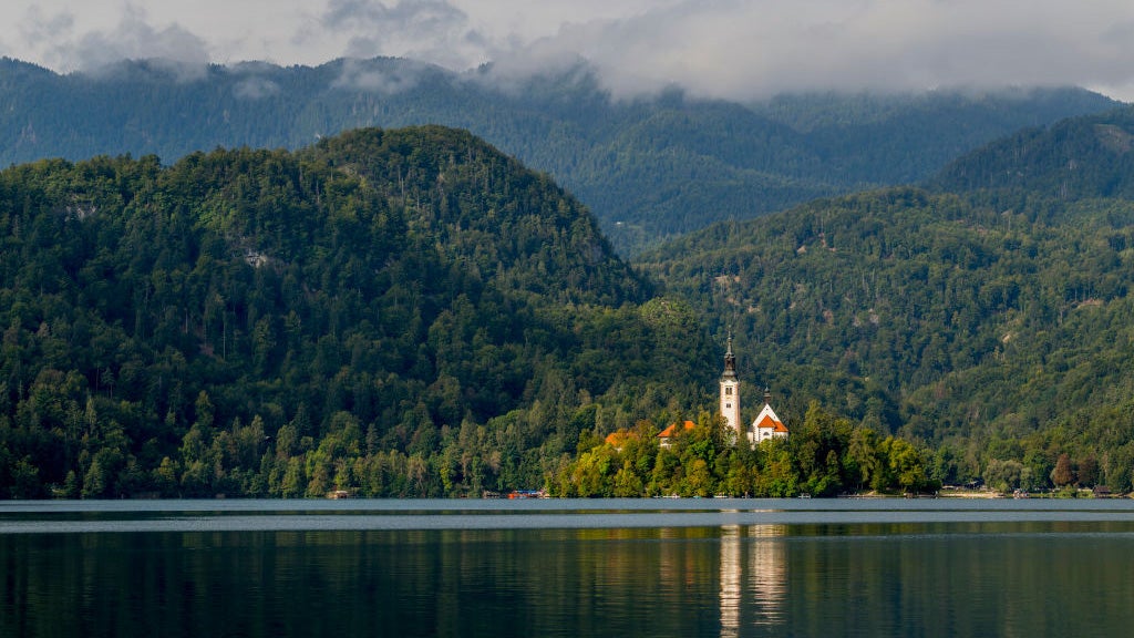 The island on Lake Bled. 