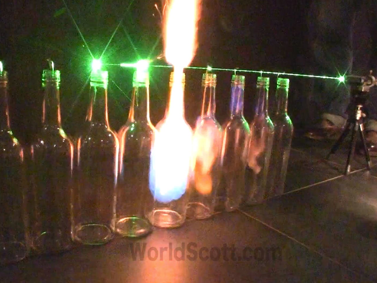 Laser Ignites Alcohol Rocket Bottles The Weather Channel