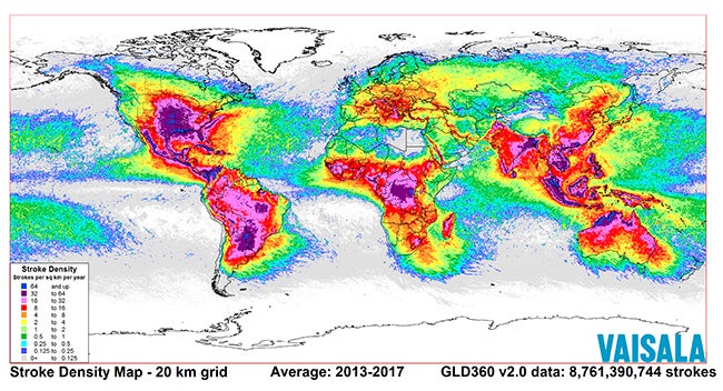 lightning strikes by zip code