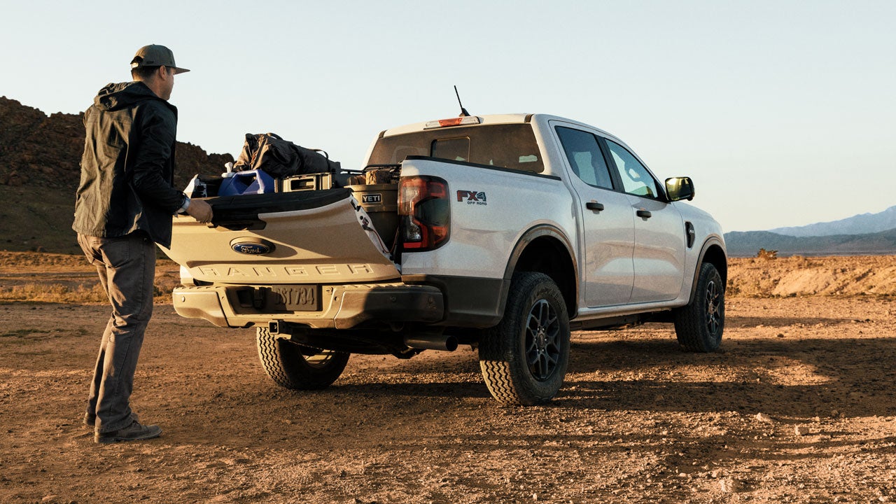 Ford truck and a man