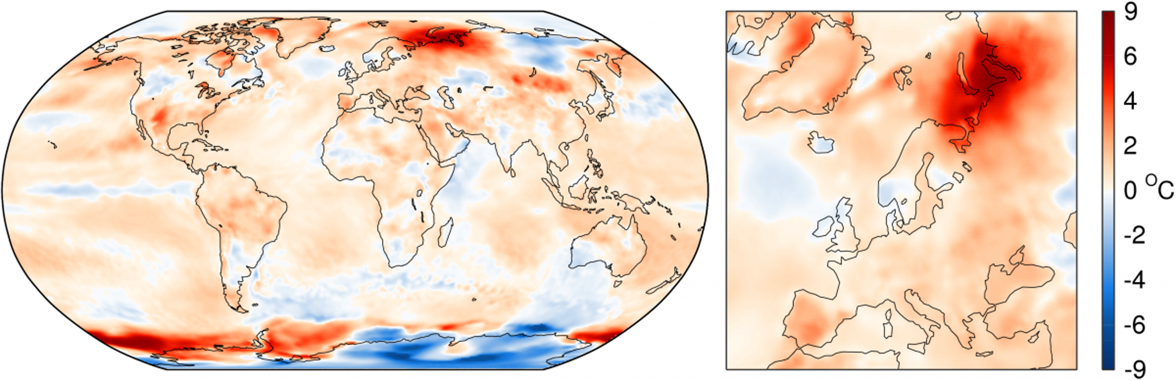 July 2016 surface temperature anomalies relative to 1981-2010 average. 