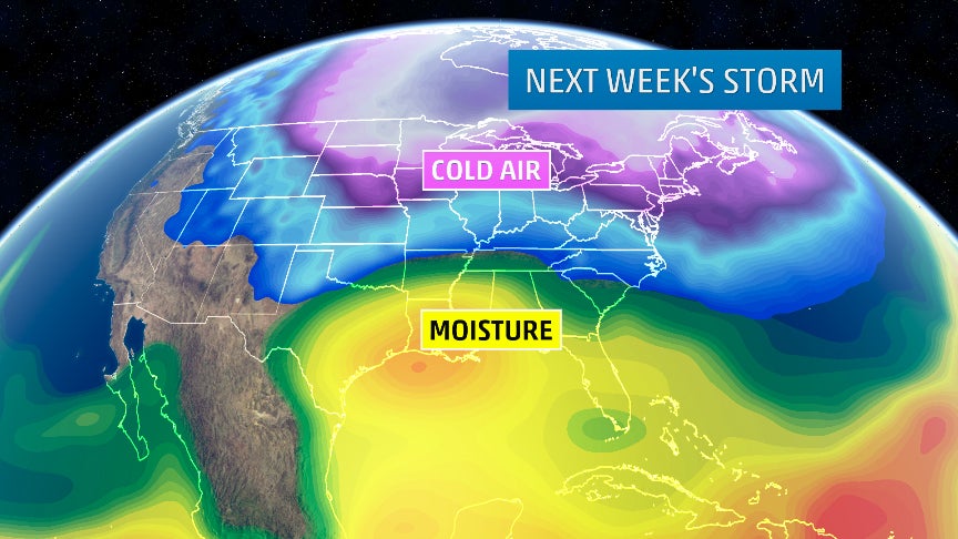 Long-Track Winter Storm Could Bring Southern Snow and Ice Next Week ...