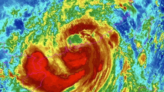 Typhoon Nida Crossing Southern China After Making a Direct Hit on Philippines