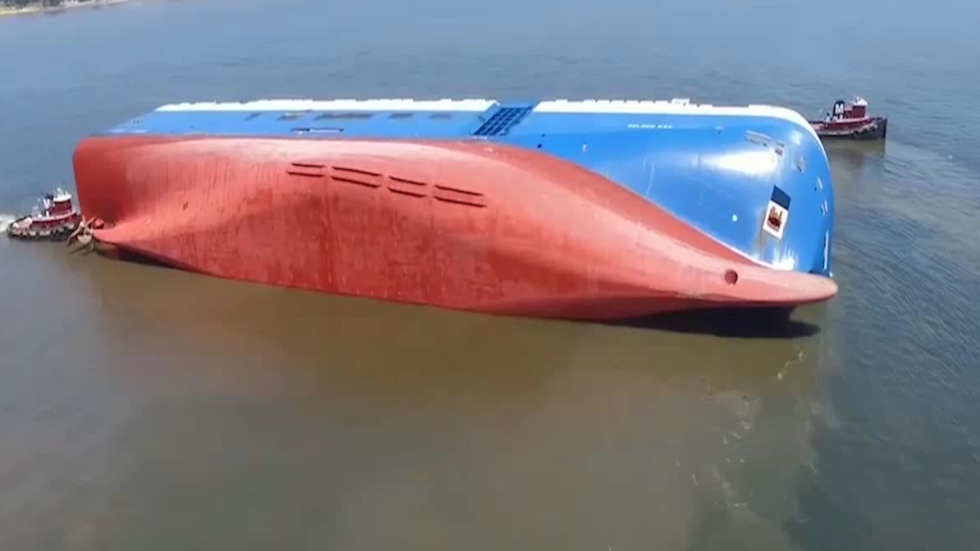 Capsized Cargo Ship Leaking Fuel into St. Simons Sound in GA Videos