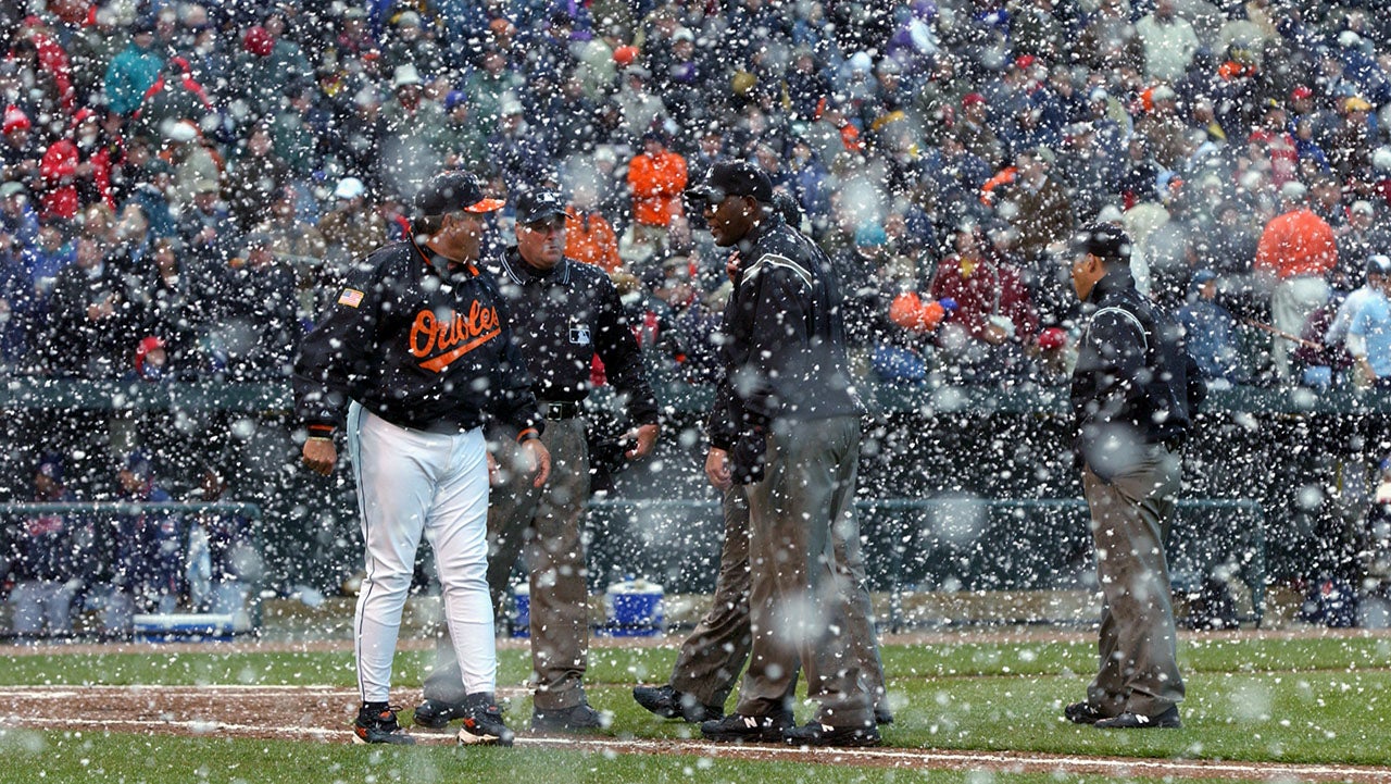 Baltimore Orioles Opening Day snow 2003