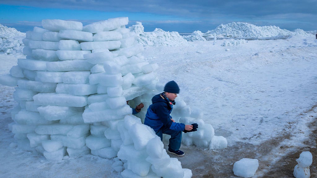 an igloo made out of icebergs