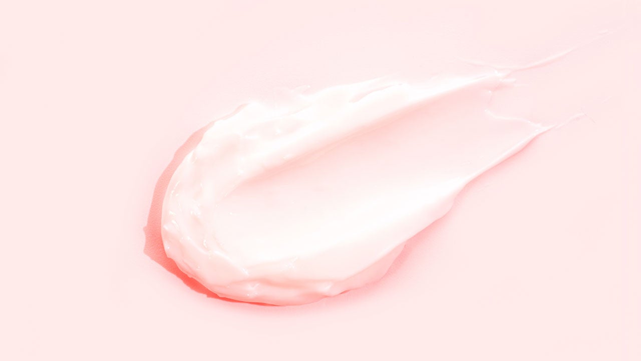 a smear of pink lotion