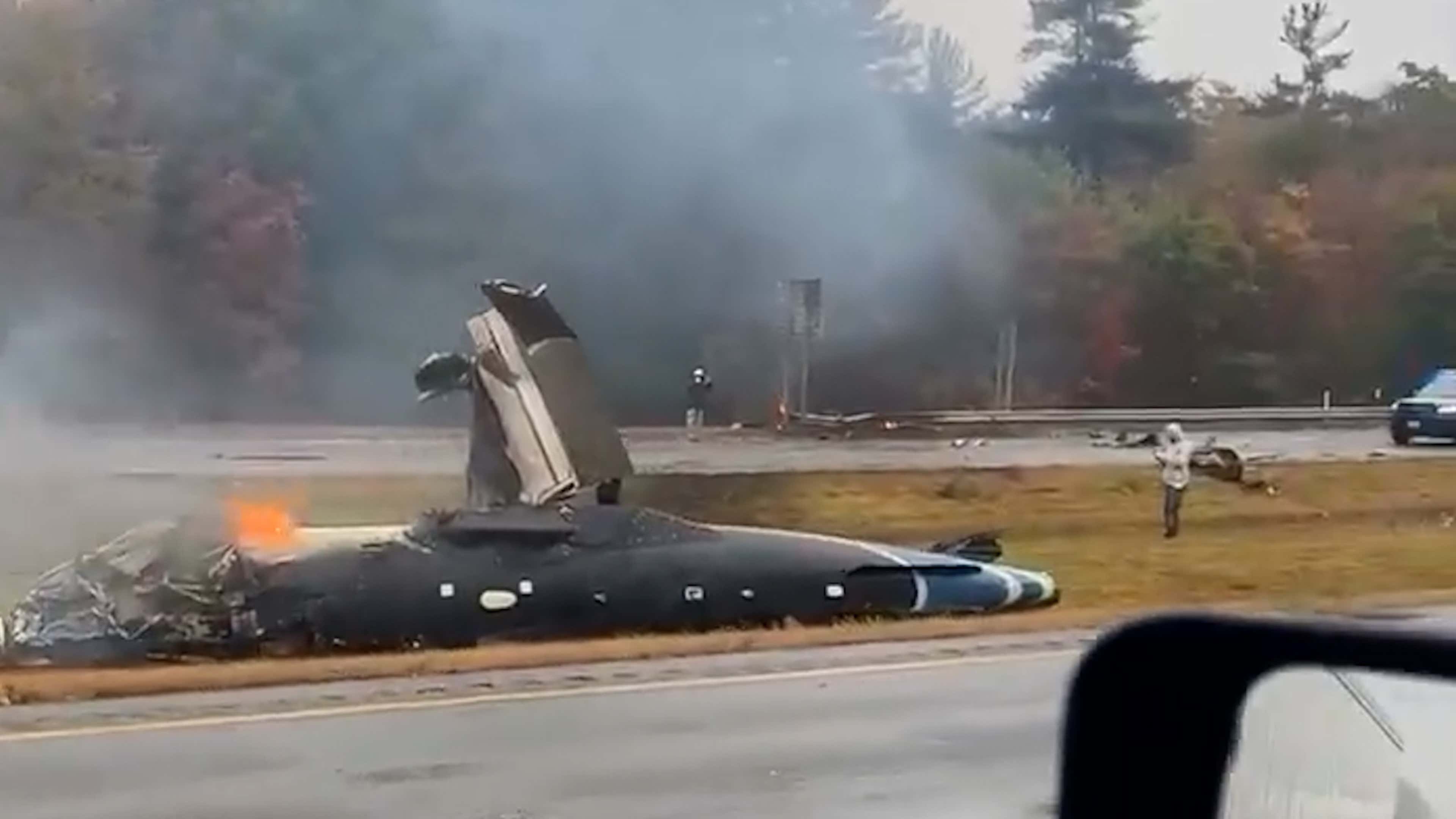 Plane Crashes Into Highway Amid Massachusetts Nor'easter