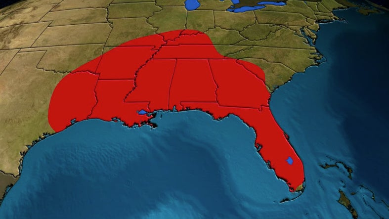 January's Tornado Outbreak Threat Is Typically Highest In The South