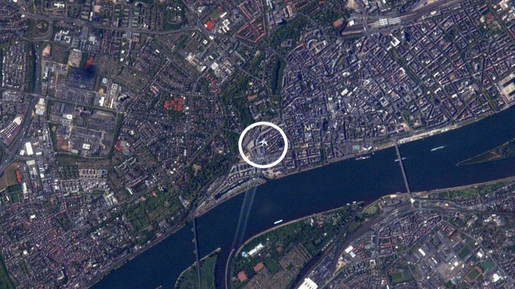 Jumbo Jet Photographed From International Space Station Over Germany