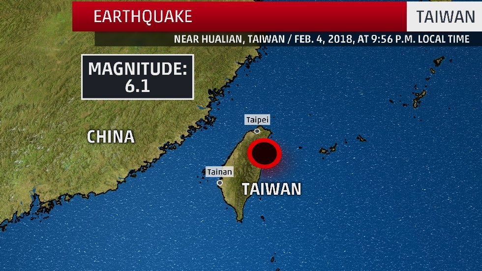 Taiwan's Coast Rattled by 6.1-Magnitude Earthquake