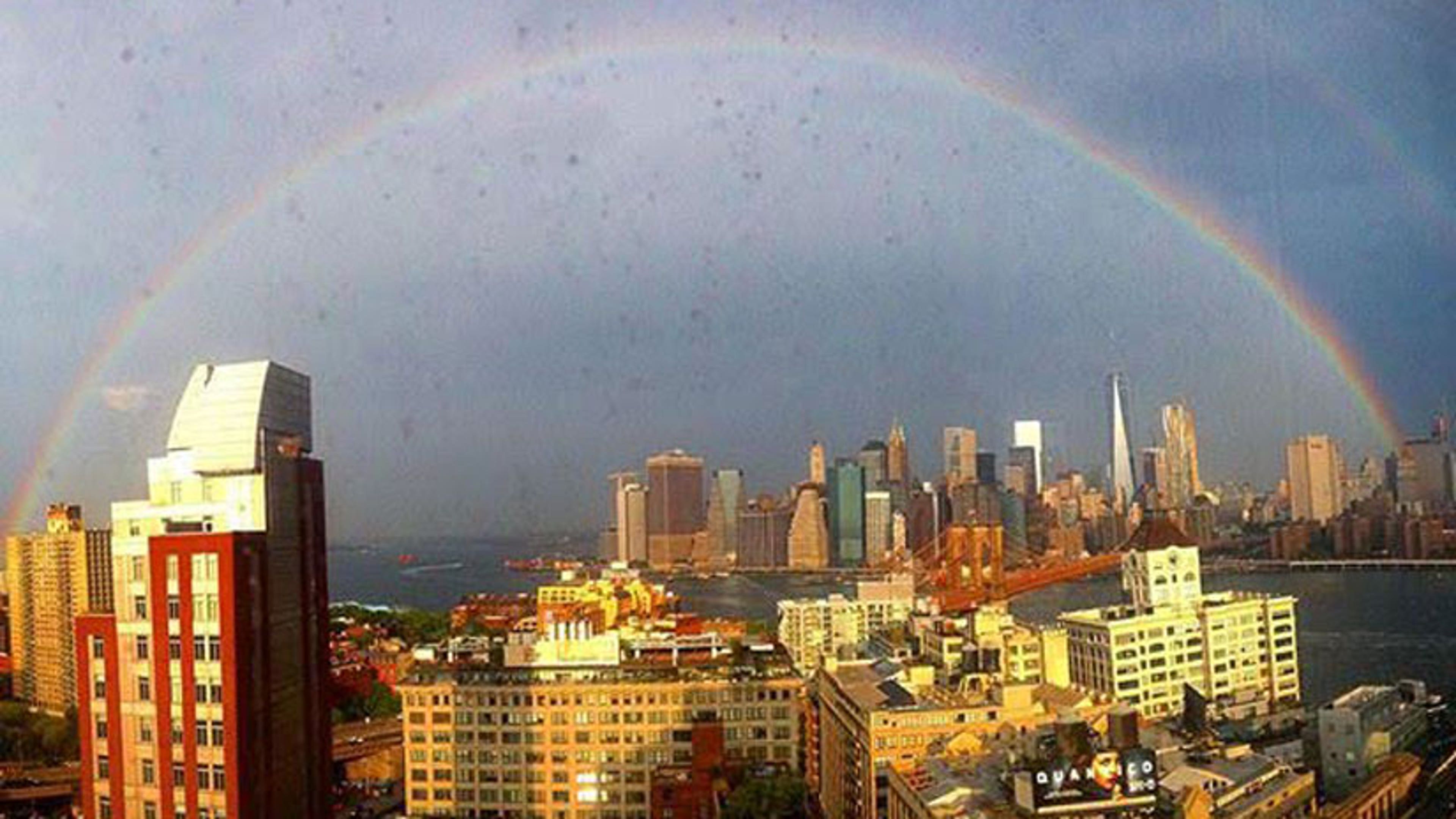 One Day Before 9/11 Anniversary, A Double Rainbow Appears Over New York ...