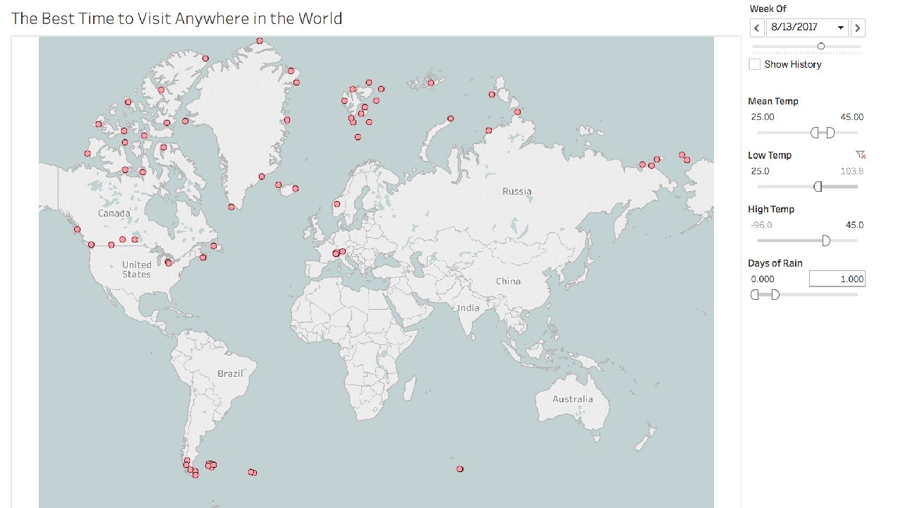 Planning a Vacation? This Map Shows When and Where Weather Is Ideal ...