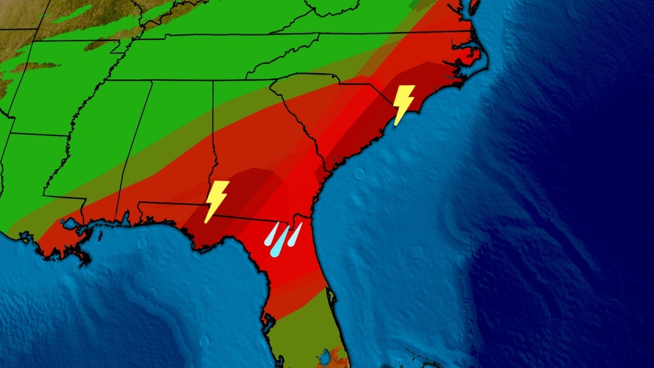 Severe Thunderstorms, Tornadoes Possible Through Saturday in the Southeast