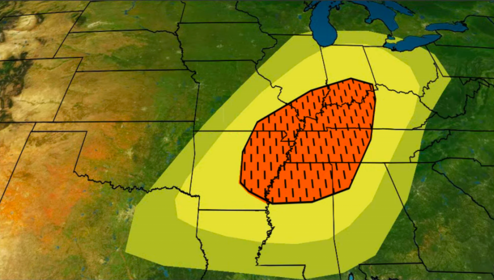 Plains, East: Large Hail, Damaging Winds, Tornadoes Ahead