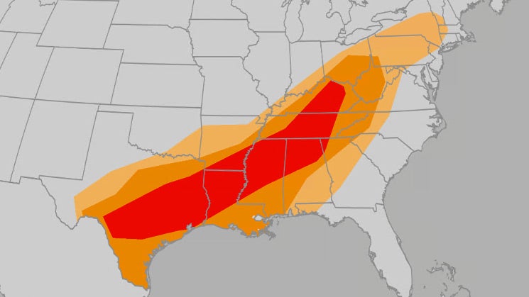 'Enhanced Risk' Of Severe Weather Stretches From Texas To Appalachians Friday