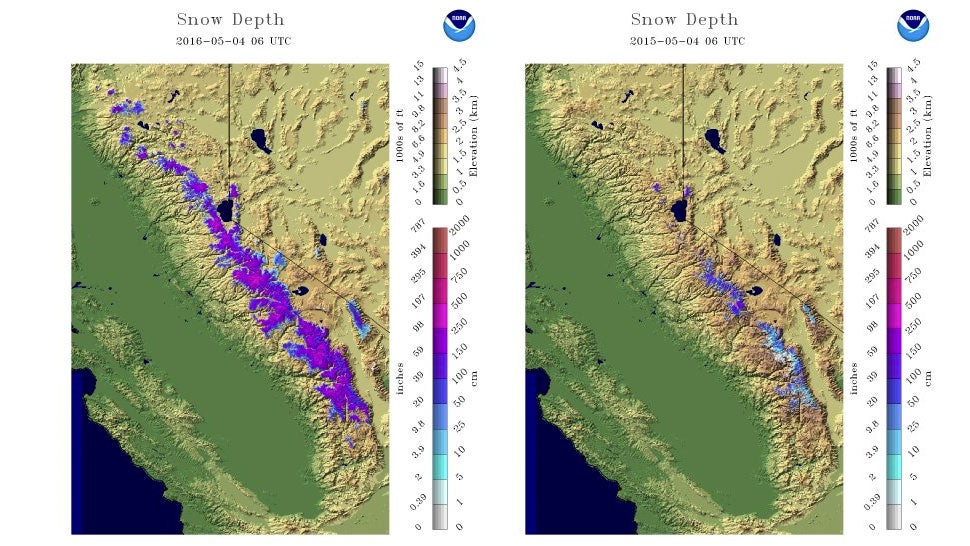 California Snowpack and Drought Show Improvement Over Last Year The