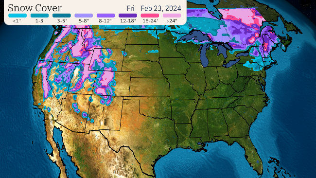 America snow drought February 23 2024